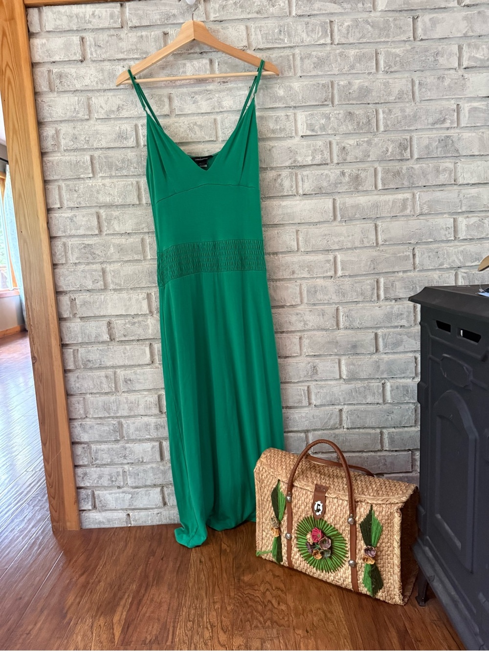 Moda International Emerald Green Spaghetti-Strap Maxi Dress